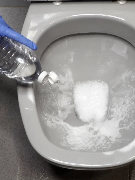 baking soda and vinegar in a toilet